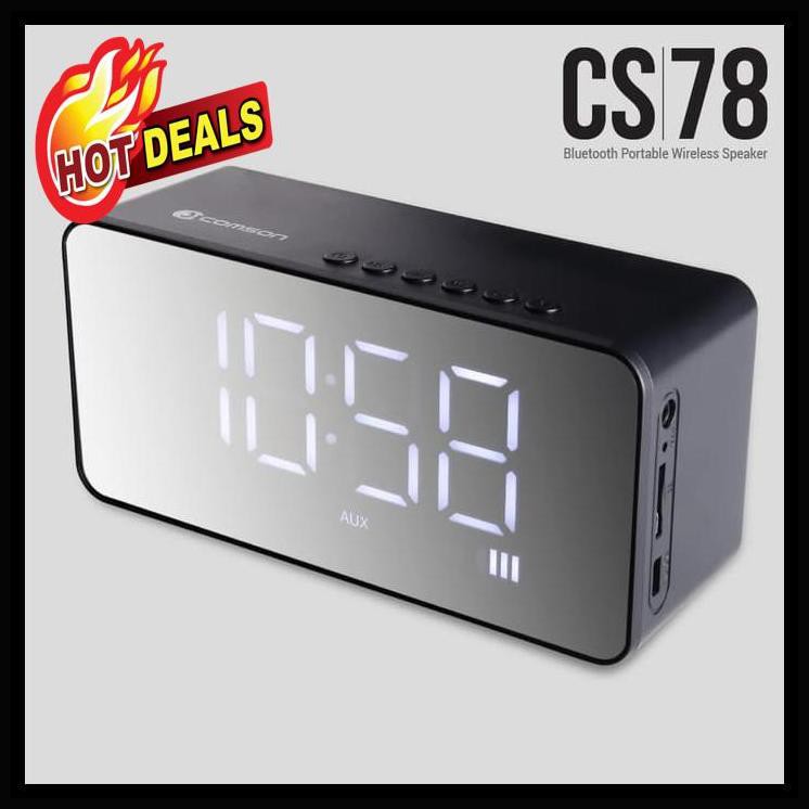 Comson Cs78 Speaker Portable Bluetooth Dengan Alarm Dan Jam Digital Harga Diskon