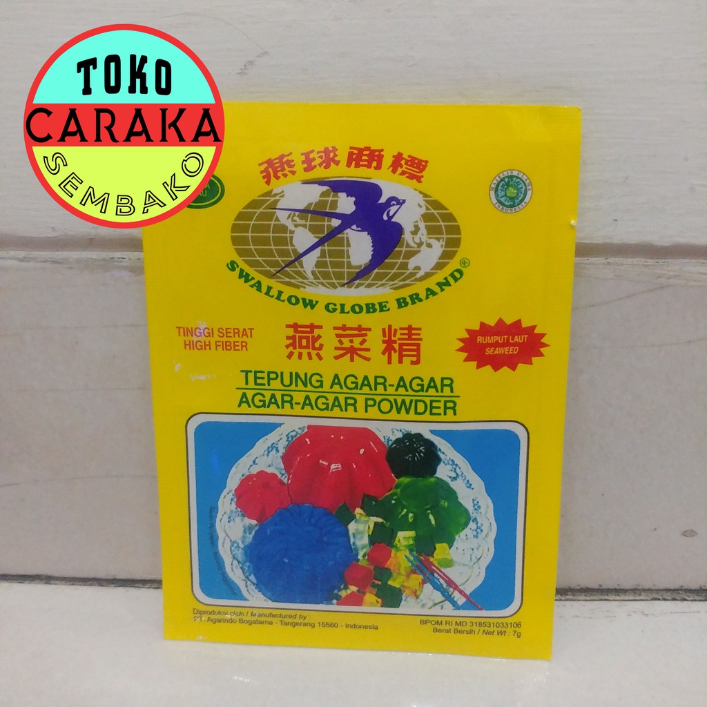 

Agar Agar Bubuk Swallow Globe - Hijau - Ager Sachet - 7g