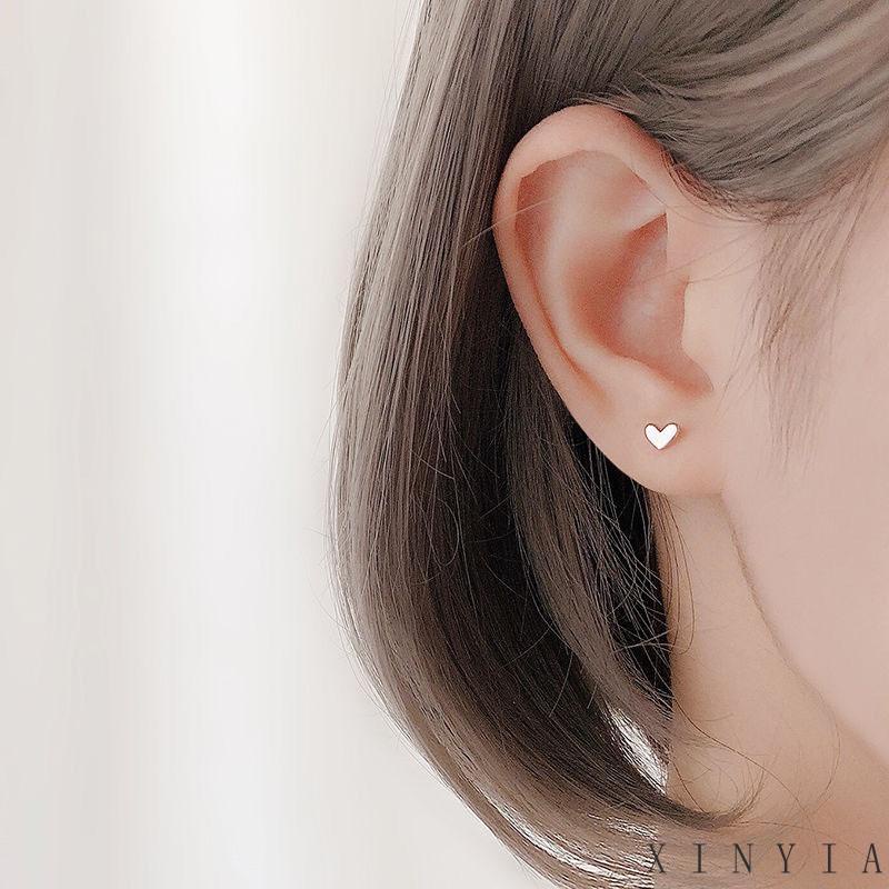 【COD】Anting Tusuk Motif Hati Kecil Lucu Ala Korea Untuk Wanita