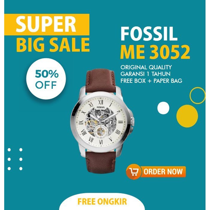 Jam Tangan Fossil ME3052 Automatic Pria Original