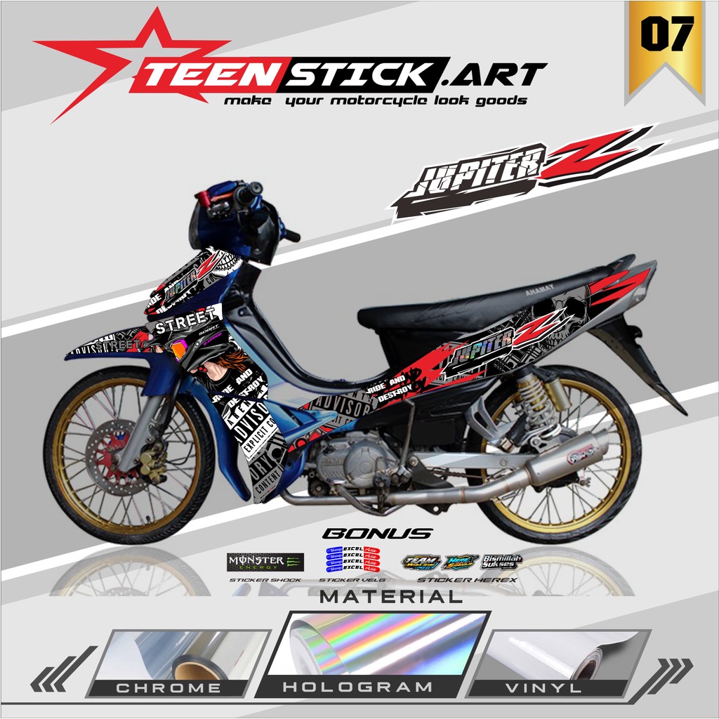 STRIPING JUPITER Z BURHAN - STRIPING HOLOGRAM YAMAHA JUPITER Z BURHAN 2006-2009 RACING