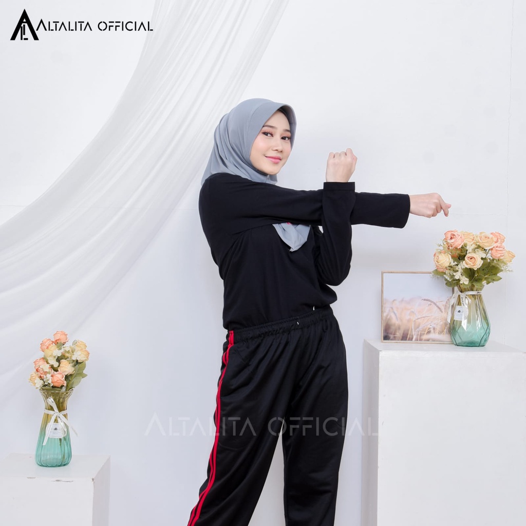 Altalita - Hijab Bergo Sporty Instan pet Bahan Jersey Spandek Premium Polos Cocok Untuk Sekolah Olahraga dan Sehari-Hari