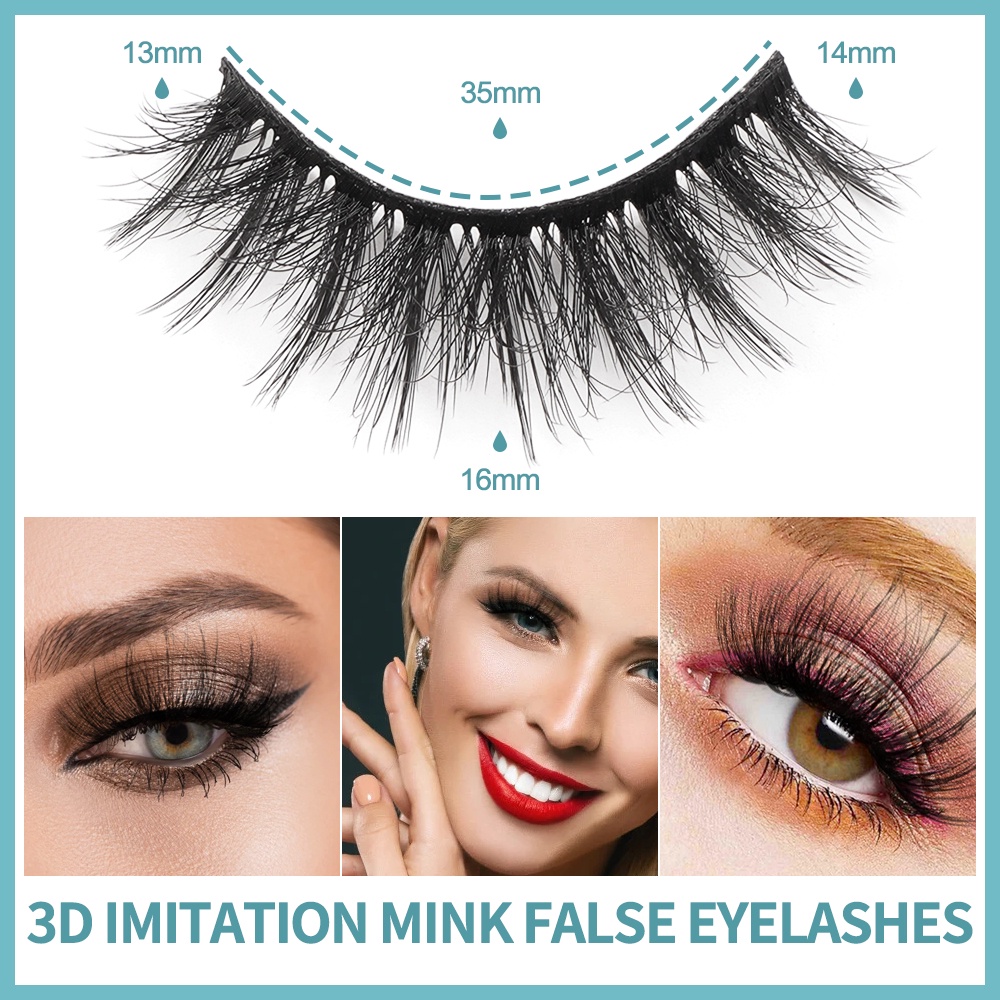 Magefy 10 Pairs 3D Natural False Eyelashes Long Thin Lashes Thick Curls False Eyelashes