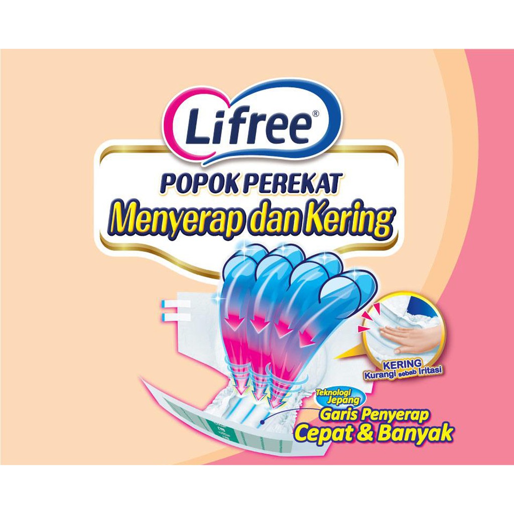 Lifree Popok Perekat M18/ L16/ XL14 - M 18/ L 16/ XL 14