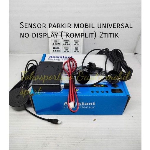 Sensor parkir mundur 2titik mobil universal semua mobil no display Hitam