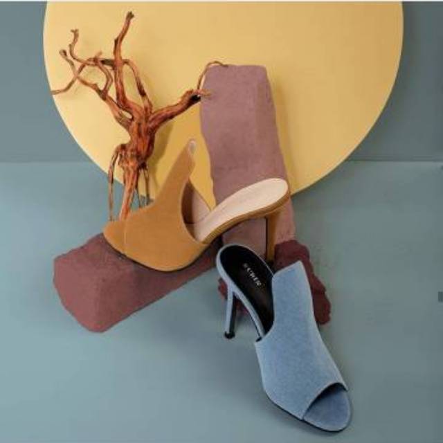 Sepatu Heels Wanita Biru Vola surin shoes Khaki Sepatu Hak Wedding Kerja Kantor Wanita Korea Casual