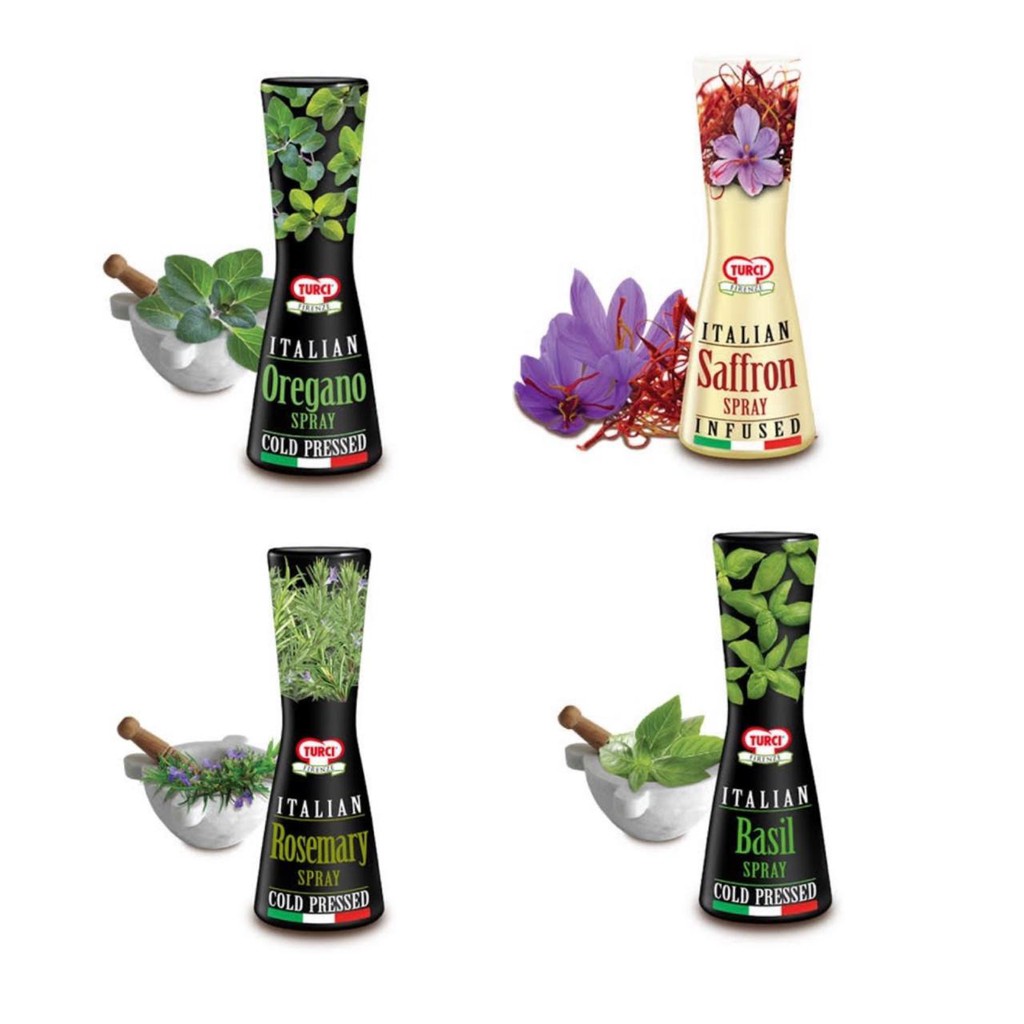 

TURCI ITALIAN Cold Pressed Basil Spray - Oregano Spray - Saffron Spray - Rosemary Spray/Origin Italy