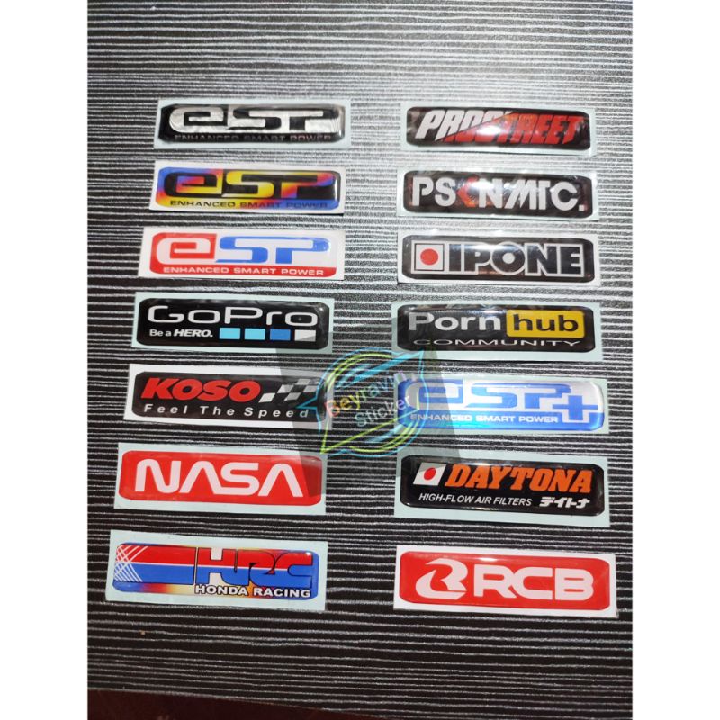 STICKER EMBLEM FILTER CVT ESP PROSTREET PSKNMTC IPONE PORN HUB RCB NASA KOSO GOPRO HRC