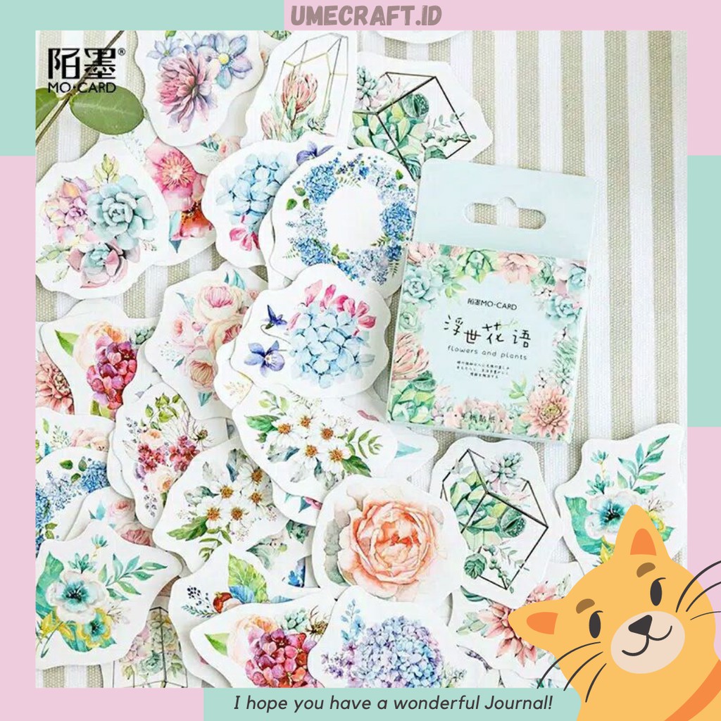 

Stiker deco 46pcs motif bunga | Journal | Planner | Stationery | Dekorasi scrapbook | Umecraft.id