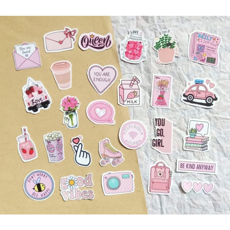 

STICKER VINYL GLOSSY AESTHETIC PINK PART 2