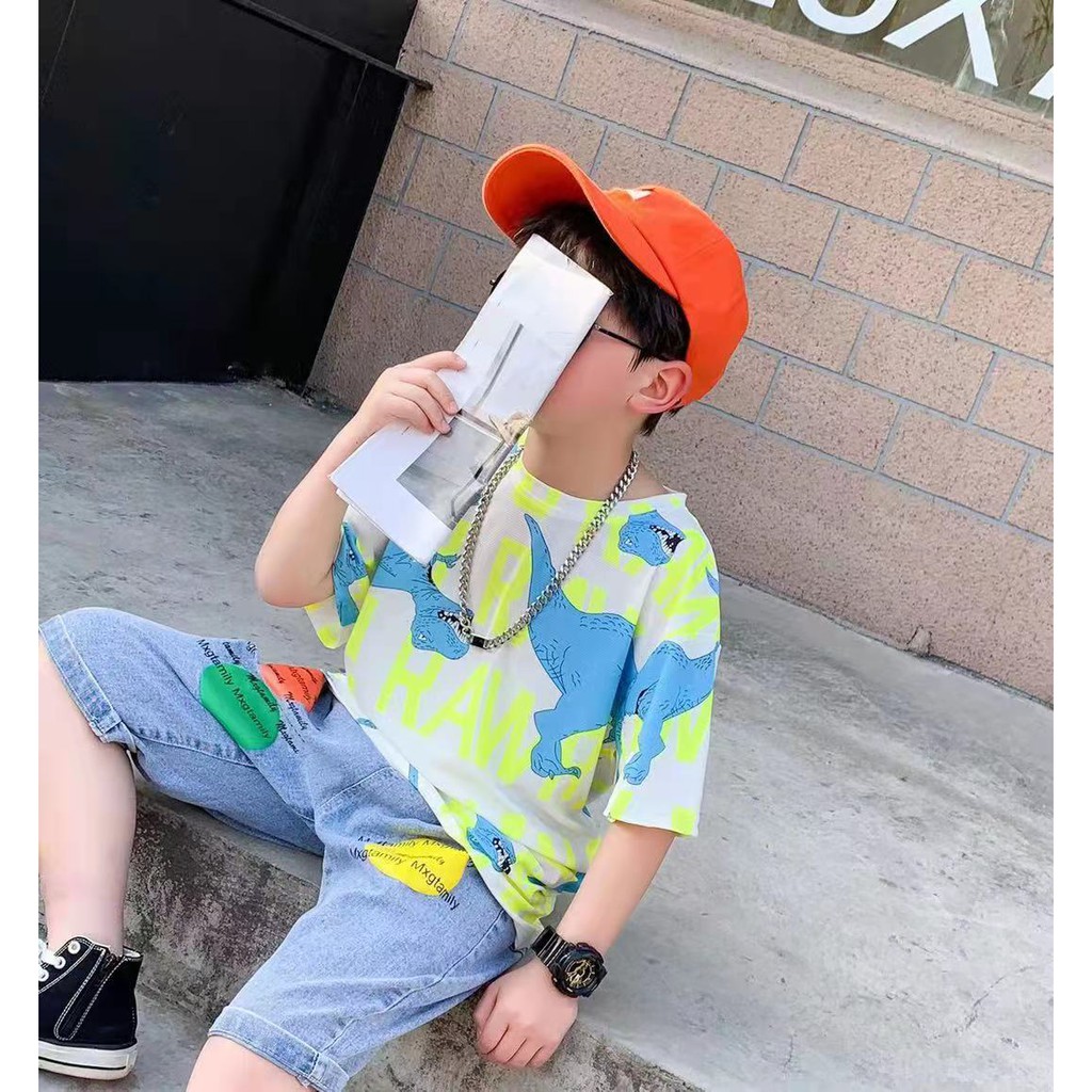 Kaos T-shirt  Anak Laki Laki Lengan Pendek Yang Keren dan Bernapas Style Casual import 1-4 tahun-5