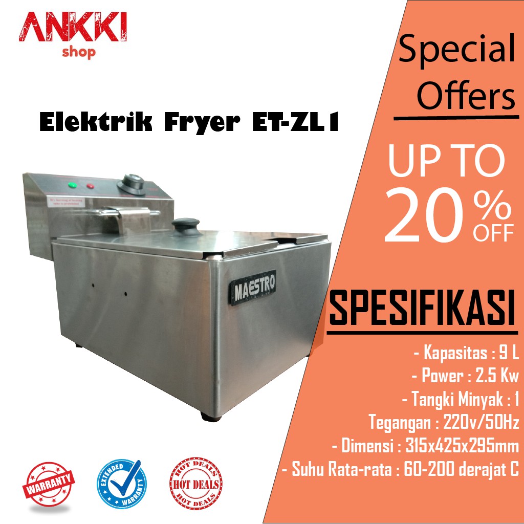 Elektrik Fryer ET-ZL1 / Electric Deep Fryer / Penggorengan Listrik