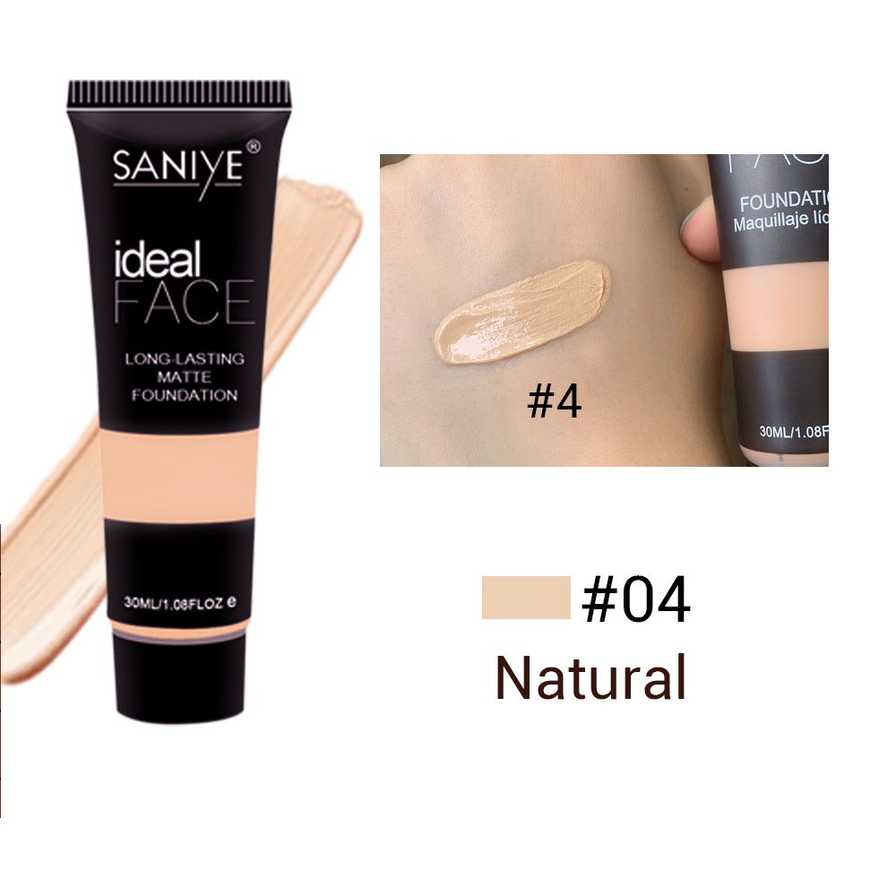 SANIYE 3 Warna Foundation Cair Matte Poreless Liquid Foundation Dengan Pelembab Full Coverage