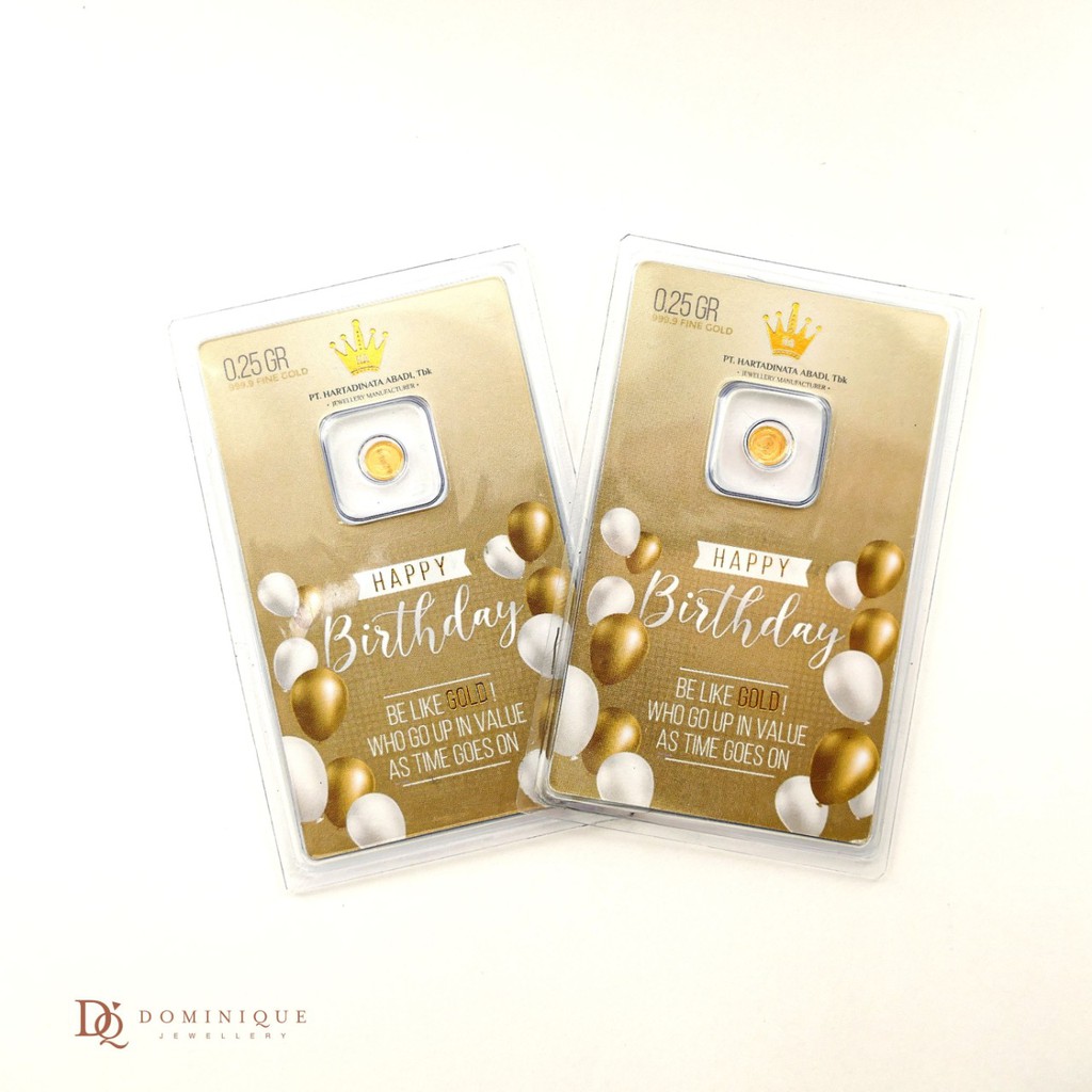 

Logam Mulia Mini 0.25 gr Happy Birthday