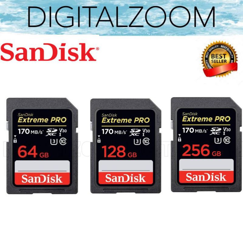 Sandisk Extreme Pro SD 64GB 128GB 256Gb - Memory Sandisk - Memory Card Sandisk