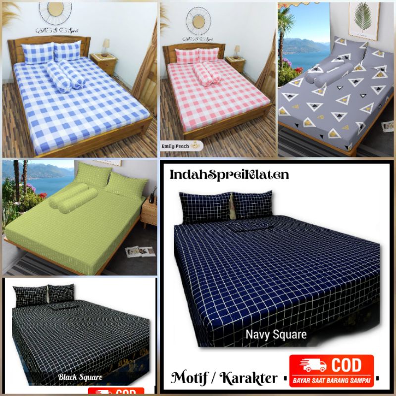 Sprei Homemade Aesthetic Kotak free Sarung Bantal Guling Seprei Kamar Aesthetic Murah