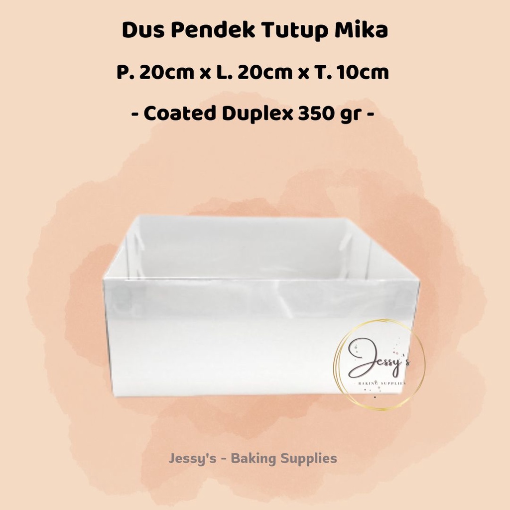 

Dus Box Kotak Kue Cake Tinggi Mika 20 x 20 x 10 (Putih Polos)
