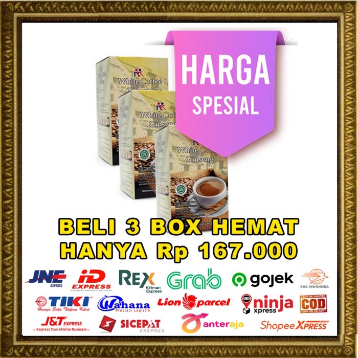 

White Coffee with Ginseng (1Box @12sachets) KK INDONESIA 40312