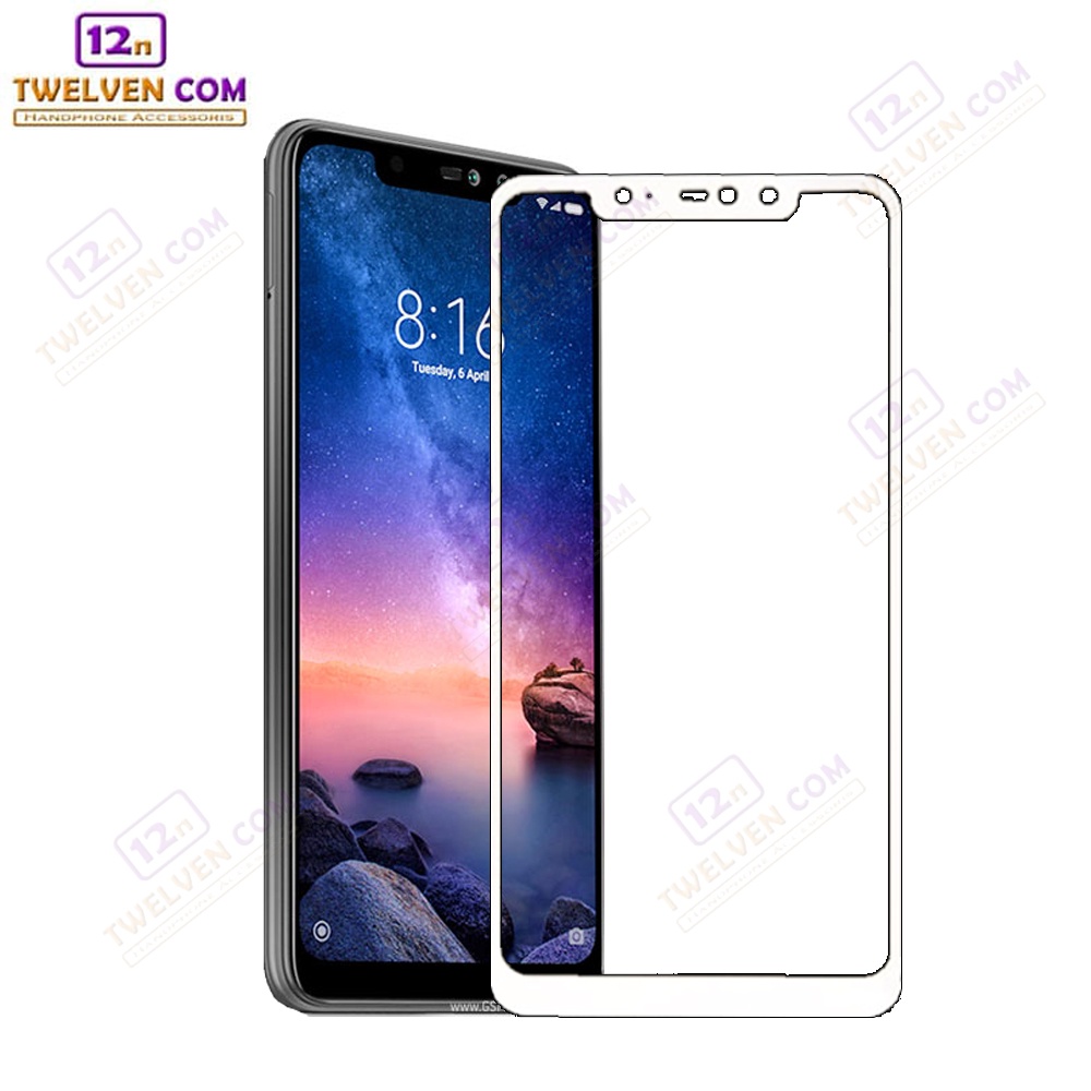 [FLASH SALE] zenBlade 5D Full Cover Tempered Glass Xiaomi Redmi Note 6 Pro - Putih