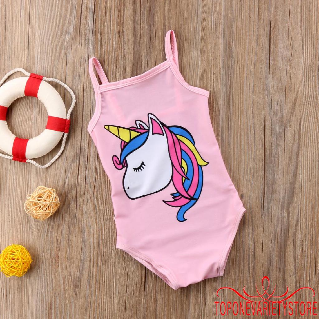 OOO Baju  Renang  1 Piece Motif Unicorn  Lucu untuk Anak 