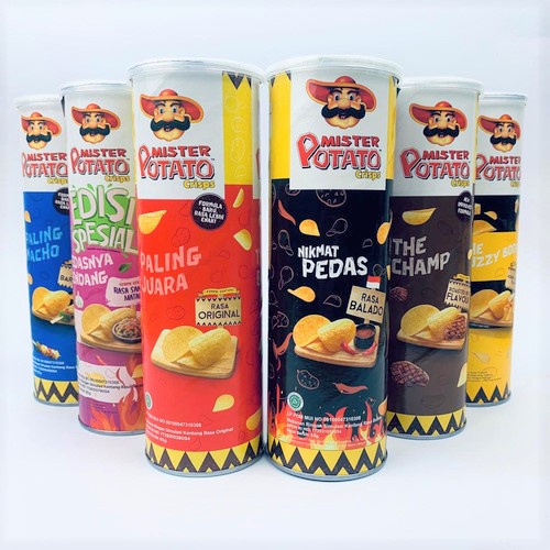 (PROMO) Mister Kentang Snack Mr. Potato Crips Keripik Kentang pringles Original BBQ Sambal Matah 85G keripik mr potato snack Barbeque barberqui sambel matah 85 Gram 85 G