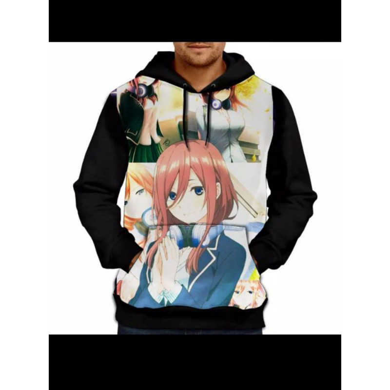 jaket Hoodie 3D Fullprint Anime Miku Nakano