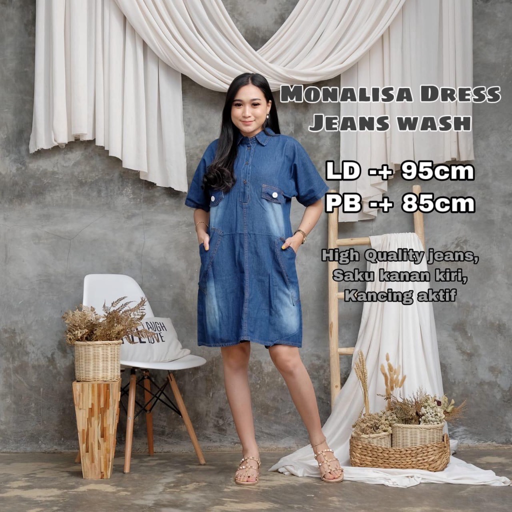 MONALISA DRESS MATT JEANS WASH HQ