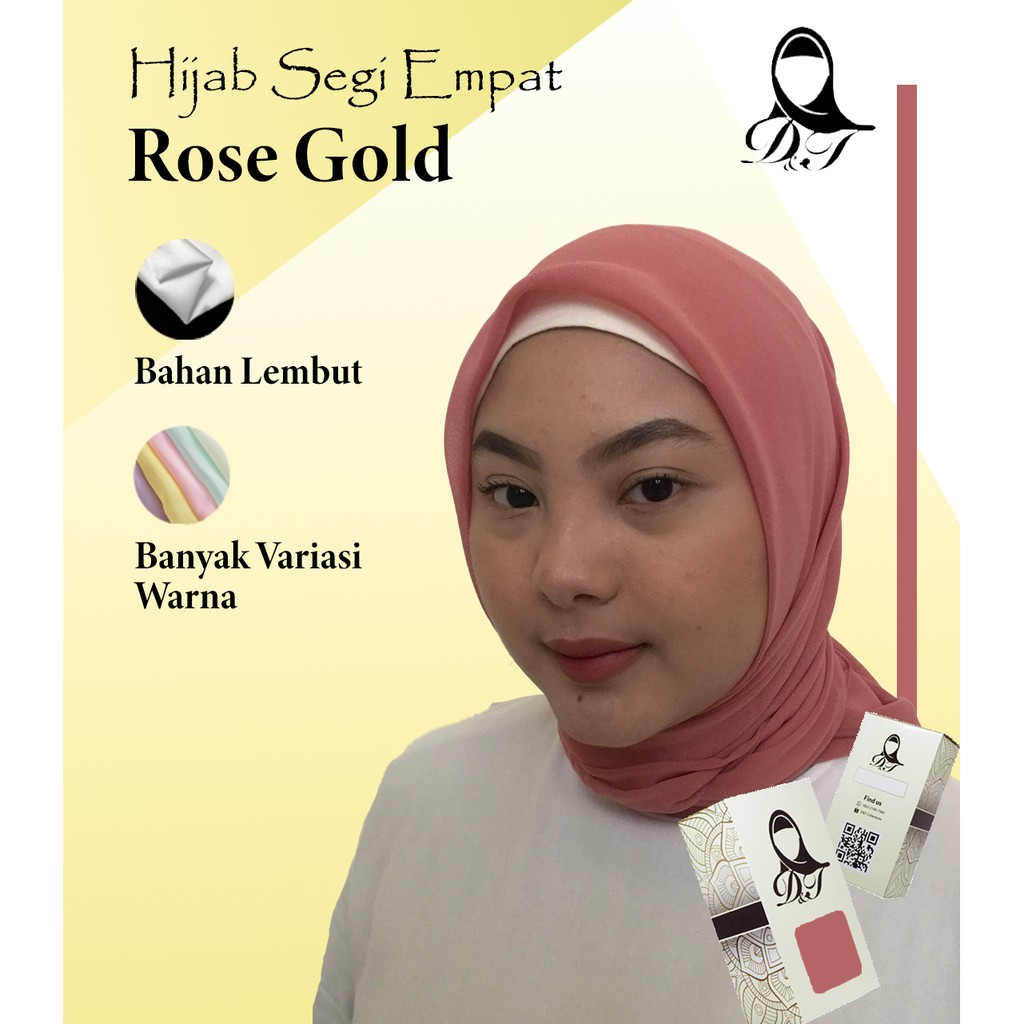 Hijab Segi Empat Grosir D&T Collection Rose Gold