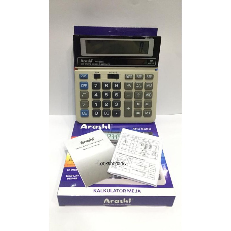 

Arashi Desktop Calculator ARC 868C Kalkulator 12 Dit Layar Besar Solar Panel