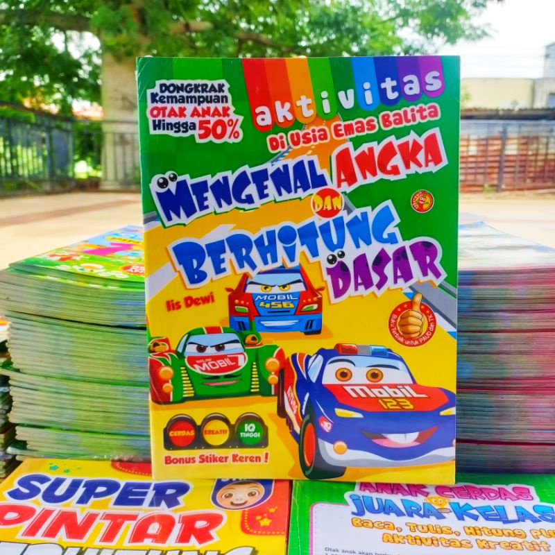 Buku Aktivitas Anak / Uji IQ Anak / Siap Masuk SD / Tabel Matematika / Pintar Baca & Tulis / Calistung / Pintar Berhitung / Mewarnai / Mini Coloring Books Mobil / OBRAL BUKU ANAK #2G-Mengenal Angka