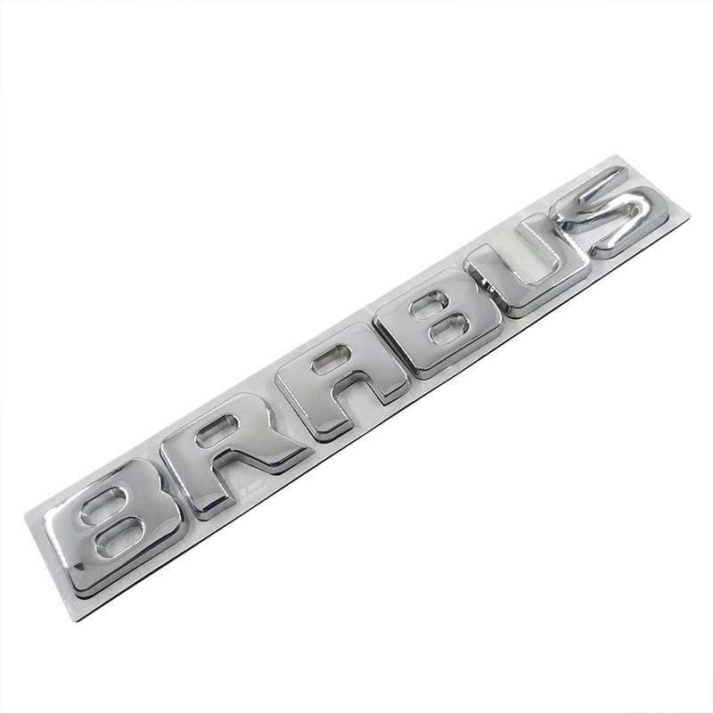 1pc Stiker Emblem / Badge Tulisan Brabus Bahan Metal Untuk Dekorasi Belakang Mobil Mercedes Brabus