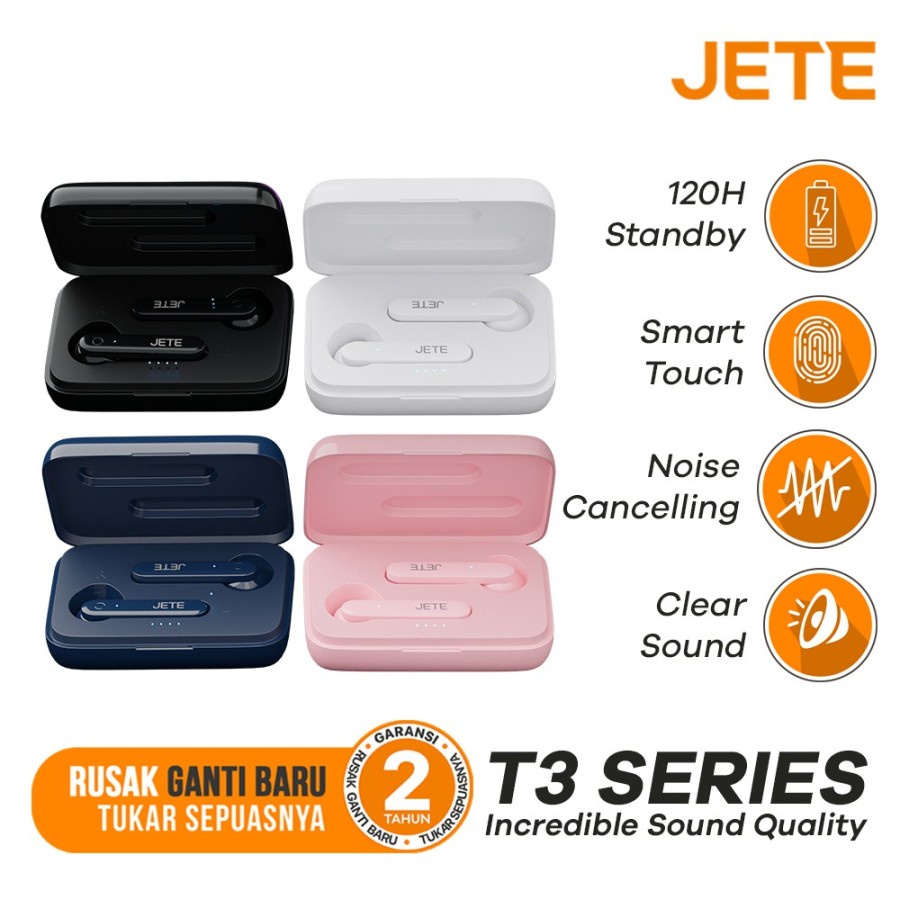 JETE T3 Headset Bluetooth TWS Earbuds Handsfree