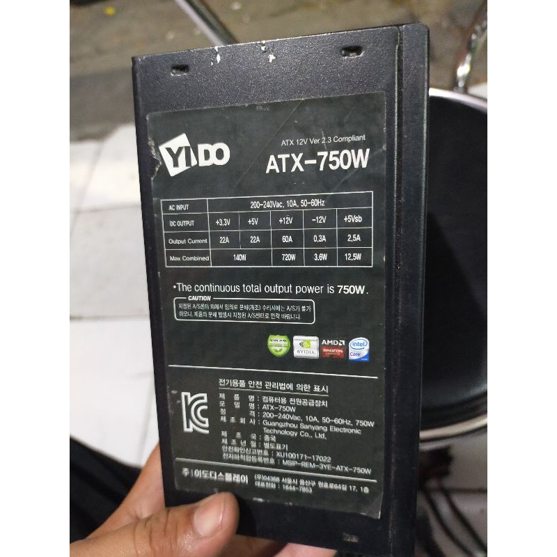 PSU/Power Suplly PC YIDO 750W