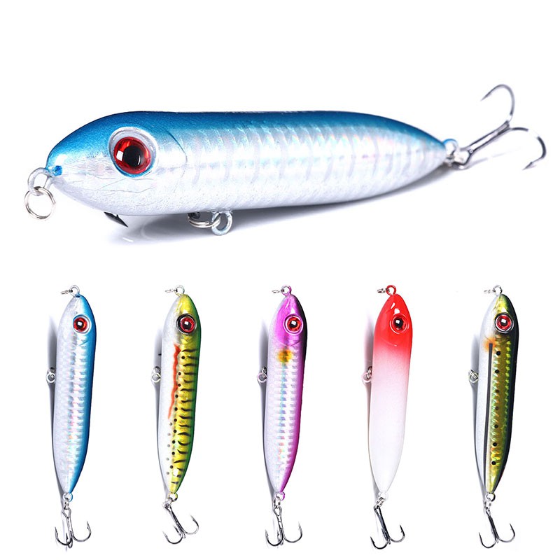 HENGJIA 1Pcs New Pencil Umpan Pancing 12g 10cm Swimbait Topwater Fishing Lure Ikan Bass Bait Kail Tackle