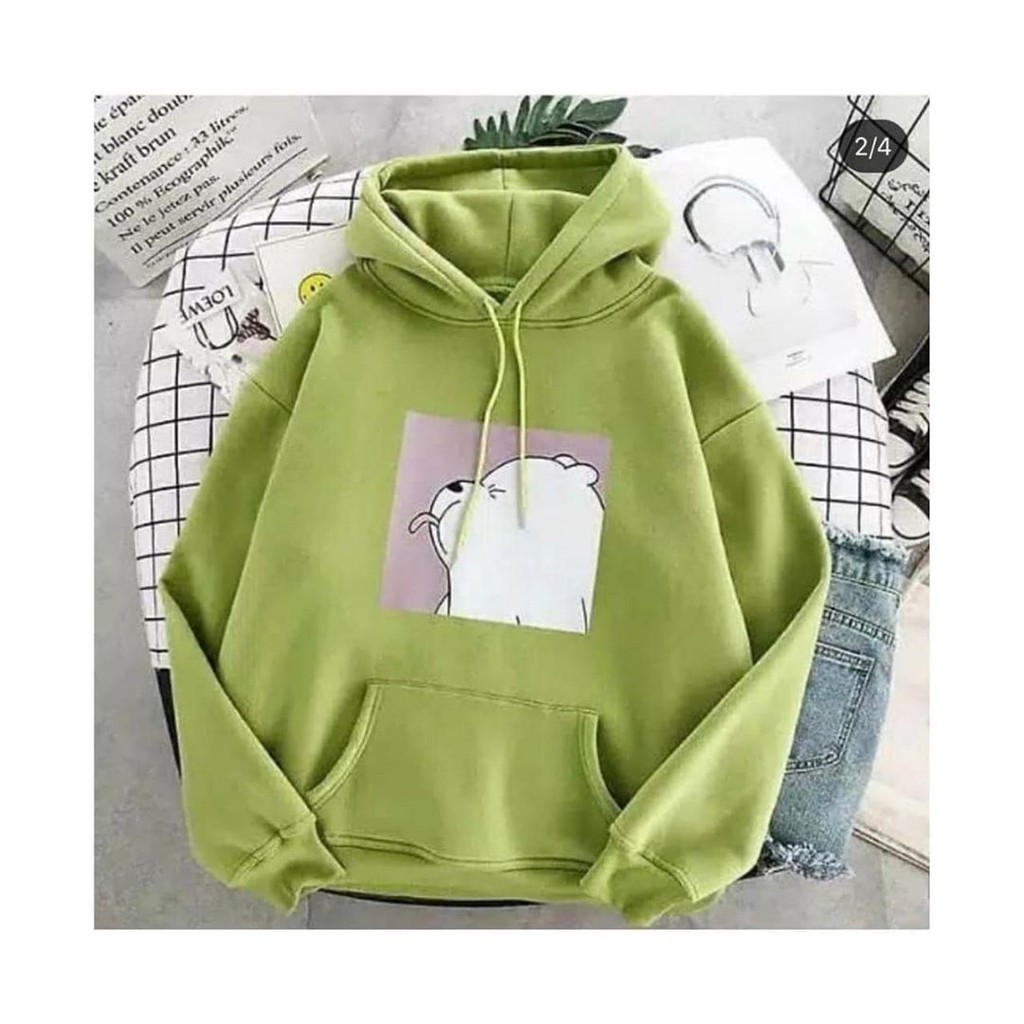 Cute Bear Hoodie Fleece Baguss