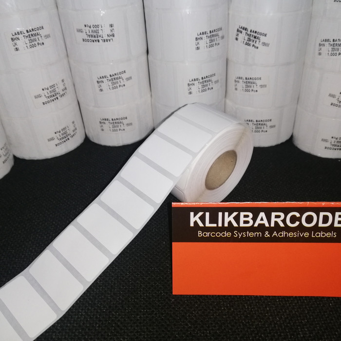 

33x15mm direct thermal 1line 1.000 pcs core1" gap2mm,Label sticker KLIKBARCODE