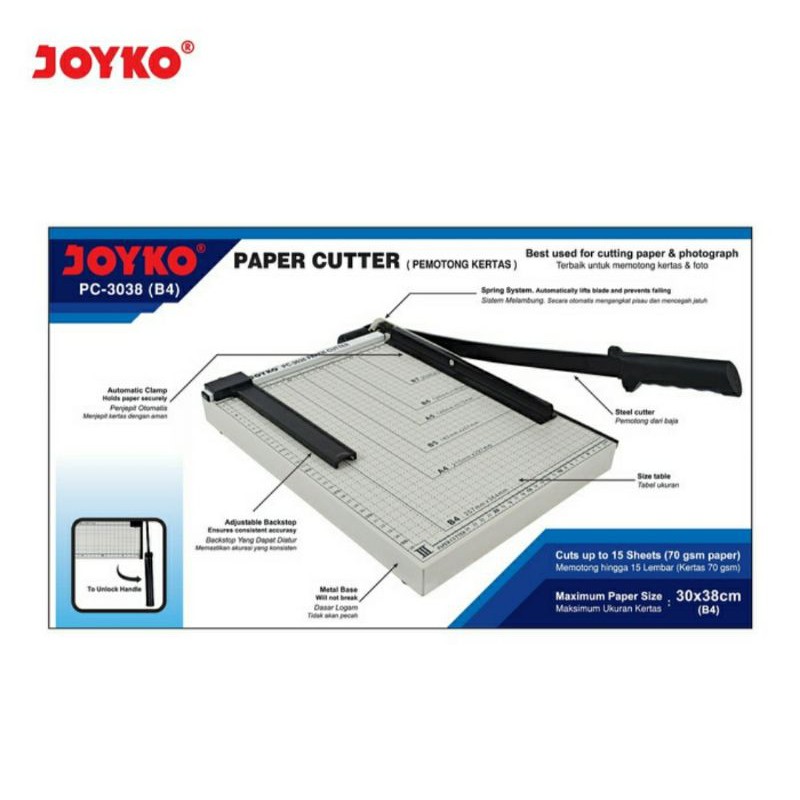 

Pemotong Kertas Paper Cutter Joyko B4 PC-3038 / F4 PC-2638