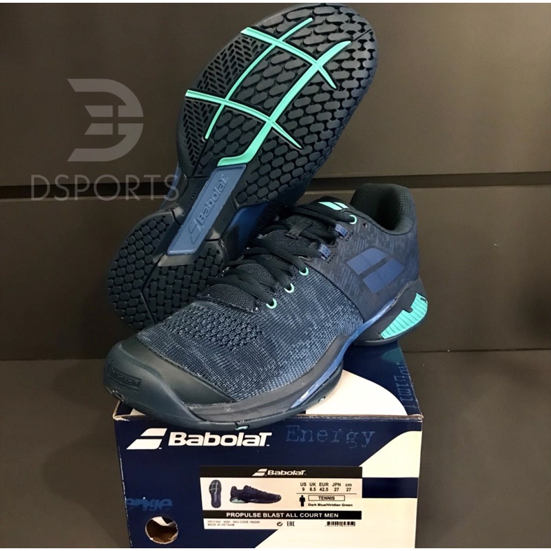 Babolat Propulse Blast Dark Blue Virdian Green ( Tennis Shoes Sepatu Tenis ) ORIGINAL