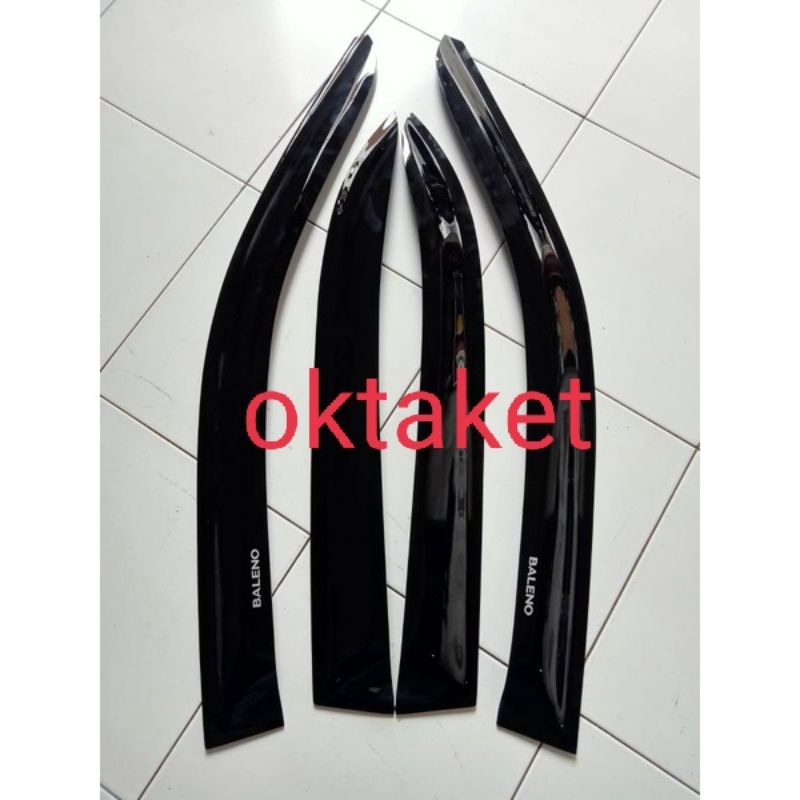 talang air side visor Baleno model Slim hitam