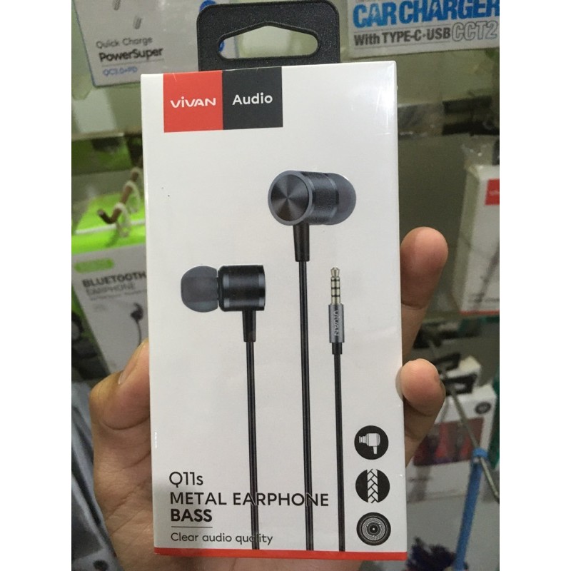 Earphone VIVAN Q11S Headset Stereo Wired Android IOS All handphone Tipe Suport - Garansi Resmi 1 Tahun - Q11S