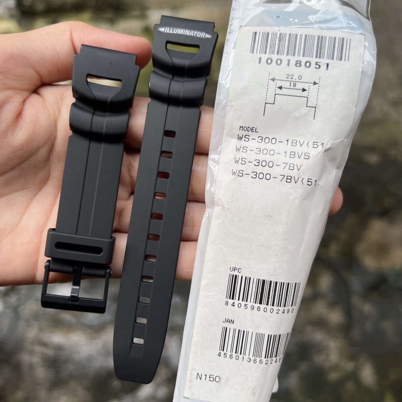 Strap tali jam tangan casio original WS-300 1B band WS 300