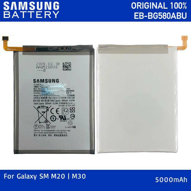 Baterai Batre Samsung Galaxy M20 M30 EB-BG580ABU Battery Batrei Original