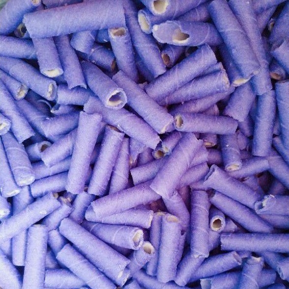 

barcelona/ mini wafer roll blueberry snack kiloan kue lebaran marah