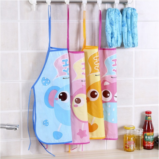 Celemek Anak Karakter / Apron Masak Anak / Celemek Memasak Melukis Motif Karakter Lucu / Celemek Sensory Play Anak / Apron Montessori Play