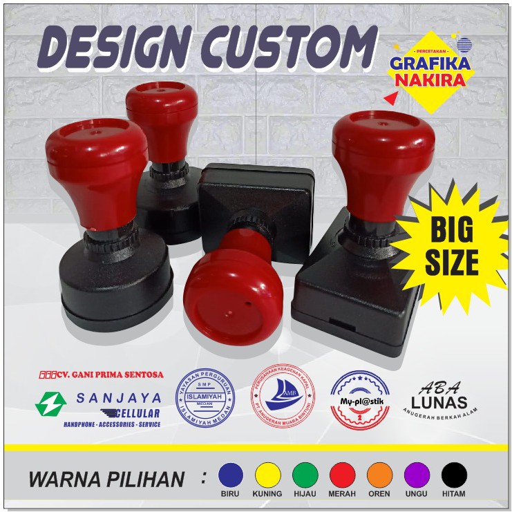 

Stempel Otomatis Warna Flash Ukuran Besar / Big Size Desain Custom Sesuai Selera - Cepat 1 - 2 Jam