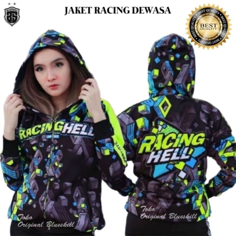 Jaket racing bahan lotto tebal / jaket motor pria dan wanita