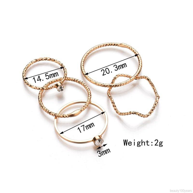 Aksesoris Fashion Wanita Cincin Wanita ab20 5PCS Korea Ring ACC