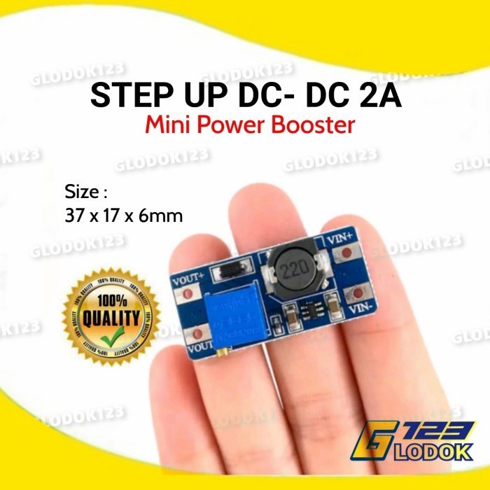 Step Up Modul Mini Power Booster Converter DC DC 2A Penaik Tegangan PR11