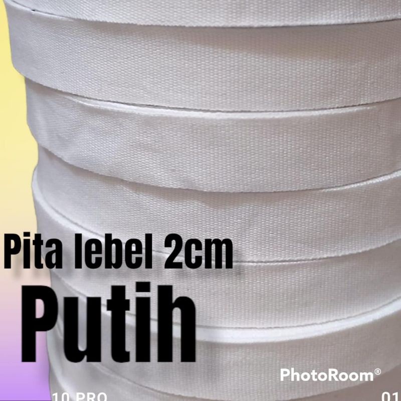 

pita Lebel/Pita Kanvas ukuran Lebar 2Cm Bahan Katun Original, 1 Rol isi 30yard