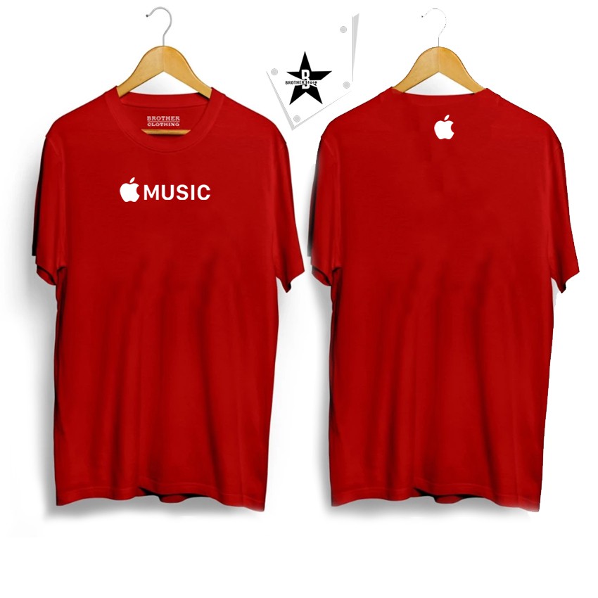 Kaos Distro Apple Music Front Back White Premium